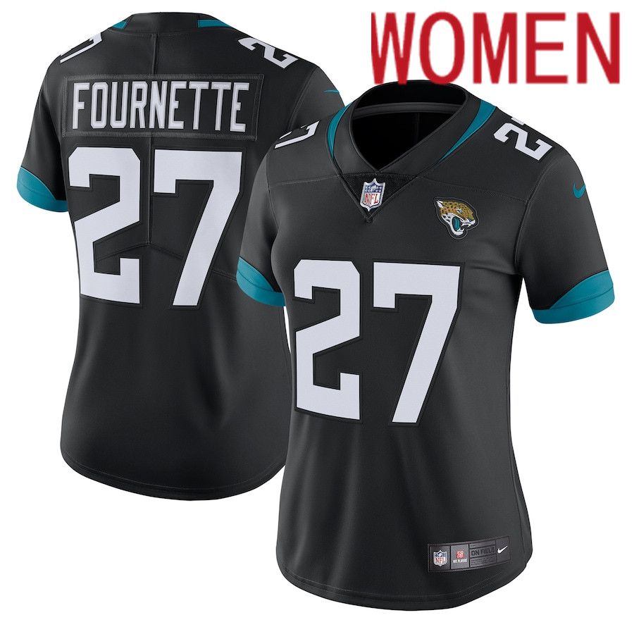 Women Jacksonville Jaguars #27 Leonard Fournette Nike Black Vapor Untouchable Limited NFL Jersey->women nfl jersey->Women Jersey